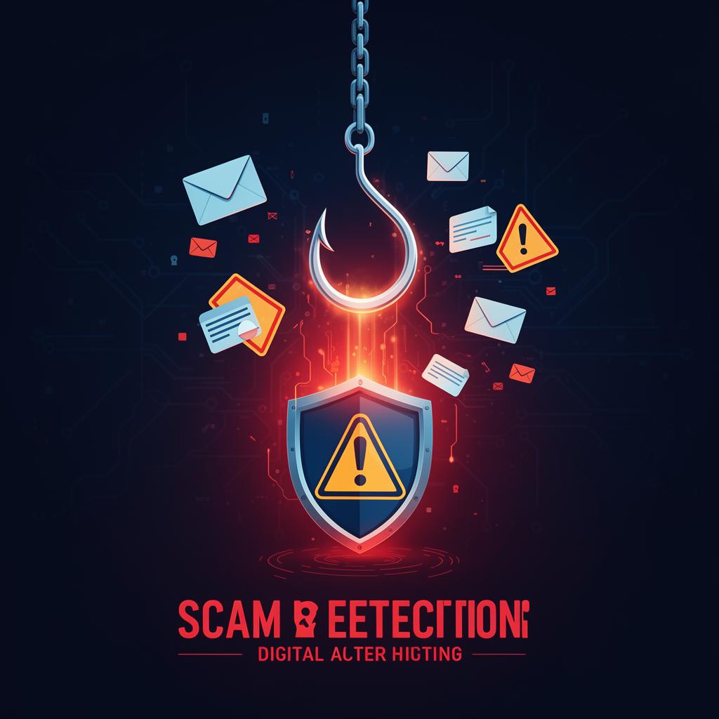 Scam detection quiz — phishing hook with warning signs