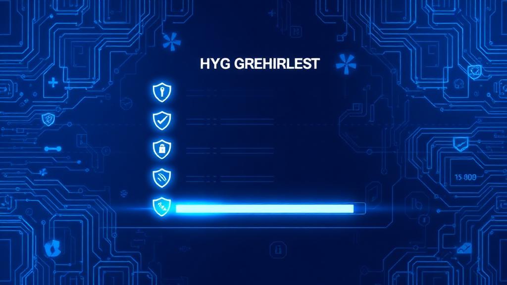 Digital hygiene checklist illustration with security icons and progress bar